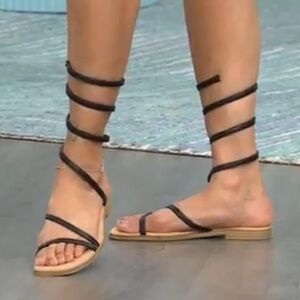 Dolce Vita Malone Black Gladiator Coil Sandals Size 7.5